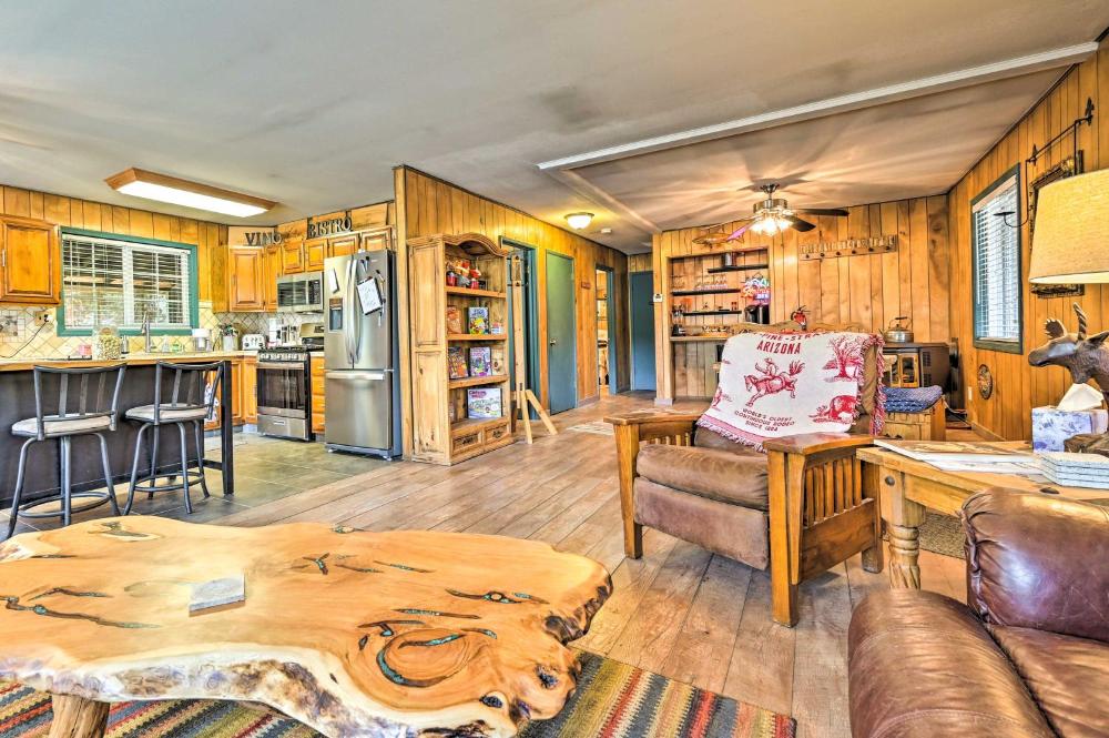 Near Hiking Trails Woodsy Pine Cabin with Fire Pit